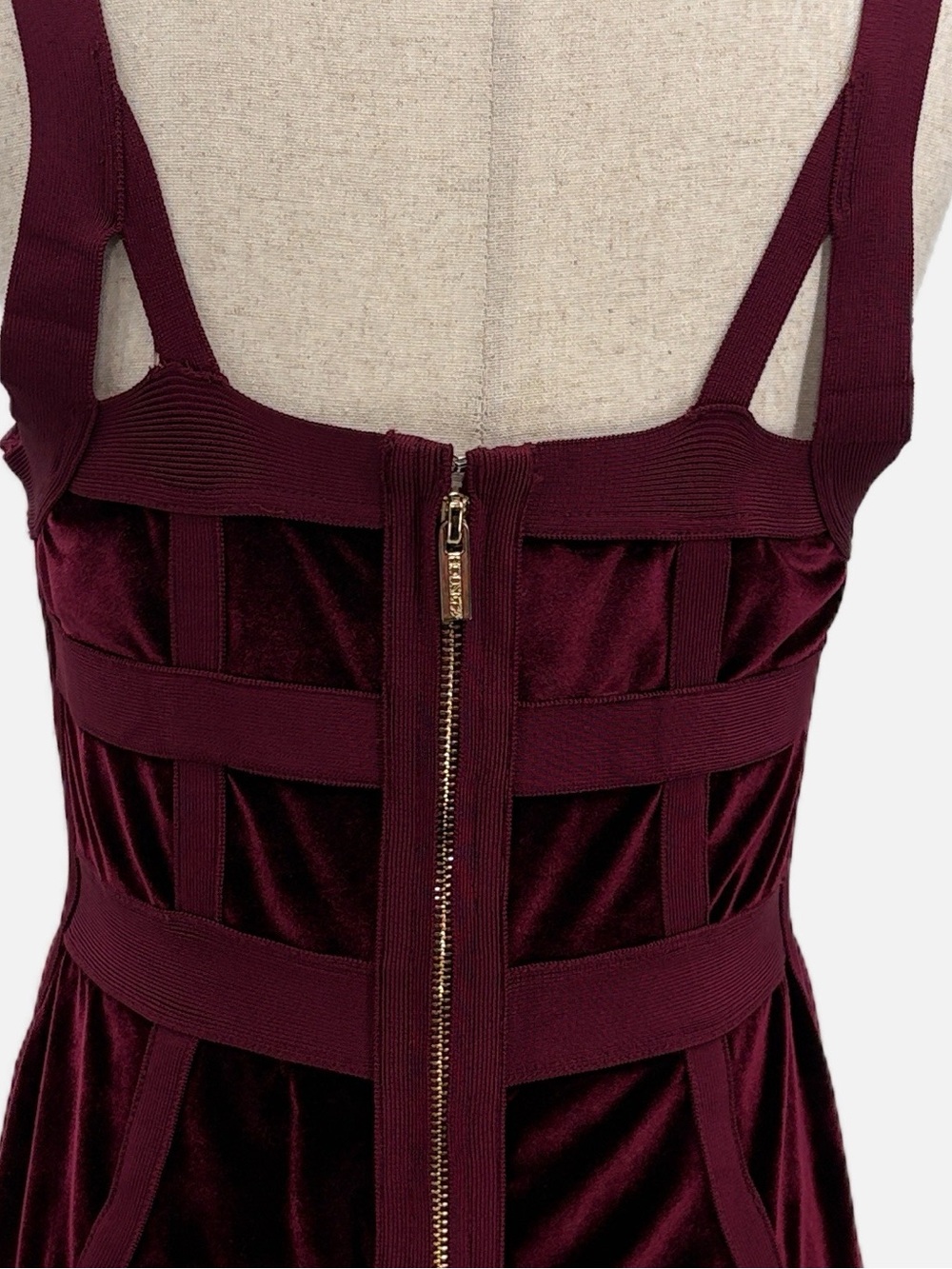House of CB London Carven Mulberry Velvet Panel Mini Dress Size Size Large - Picture 11 of 11